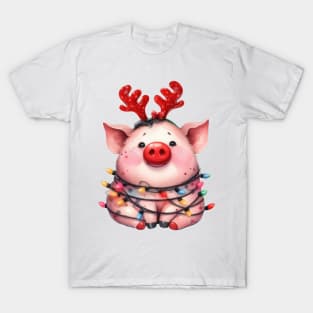 Christmas Red Nose Pig T-Shirt